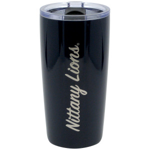 navy tumbler with engraved script Nittany Lions